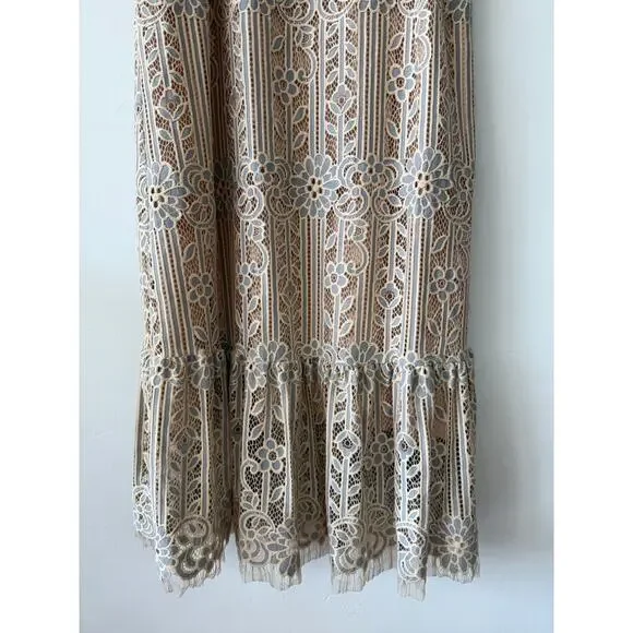 Anthropologie Eri + Ali Navy Lace Midi Dress – Romantic A-Line, Size S - Picture 5 of 12